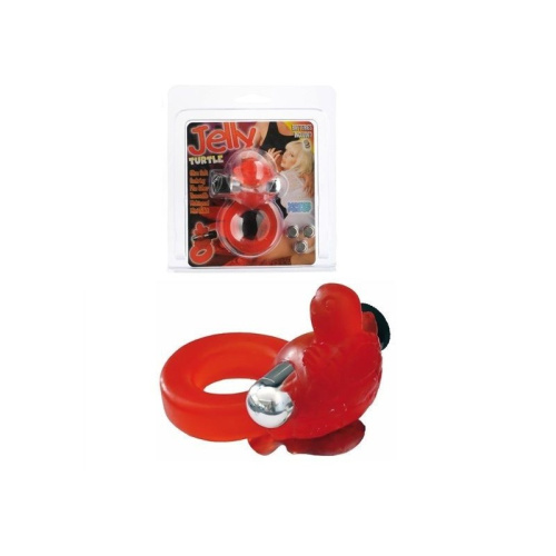 Seven Creations Jelly Turtle Cockring - виброкольцо, 5.5х1.4 см (красный)